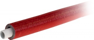 Rura wielowarstwowa PE-RT/AL/PE-RT uniwersalna w otulinie
termoizolacyjnej w płaszczu przeciwwilgociowym – kolor czerwony
